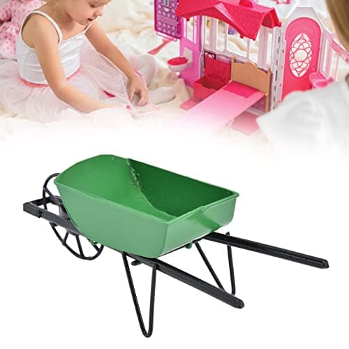 Zerodis Garden Cart, Mini 1:12 Dollhouse Miniature Wheelbarrow for Boys and Girls