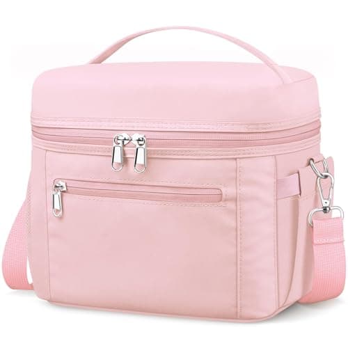 Insulated Lunch Bag for Adults, Leak-Proof & Water-Resistant (Black) — Pink