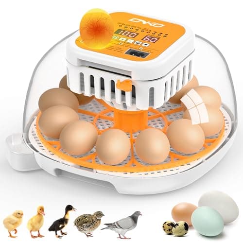 12 Incubators for Hatching Chicken, Duck, Quail & Goose with Automatic Turning & Humidity Control