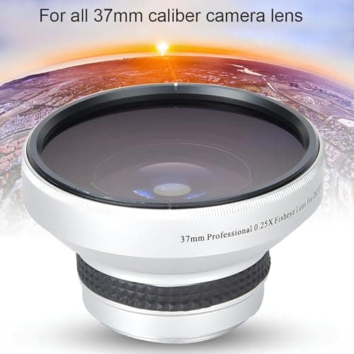 Acouto 37mm Super Fisheye Lens 0.25X for Cameras Silver