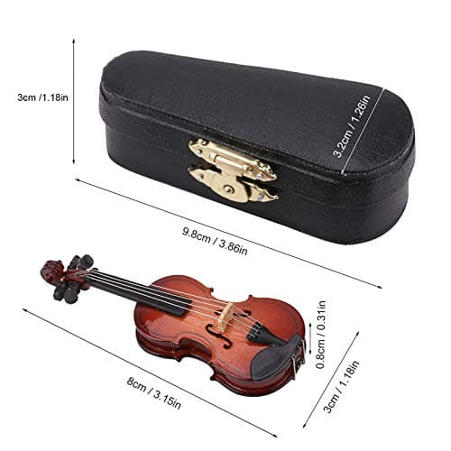 Mini Wooden Violin Model with Bow and Stand - Decor for Home and Office, Perfect Birthday and Christmas Gift