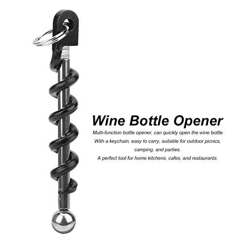 Portable Stainless Steel Keychain Corkscrew for Backpack Camping