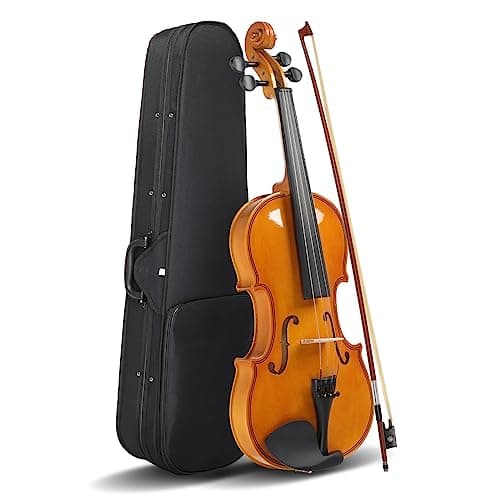 Ktaxon Full Size Acoustic Violin Kit with Case, Bow, and Rosin for Beginner Students — Natural