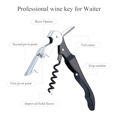 Stainless Steel 4PCS Wine Key Corkscrew with Foil Cutter