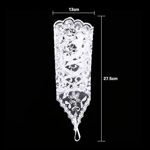 Lacey Ivory Rhinestone Fingerless Gloves for Brides or Prom Party