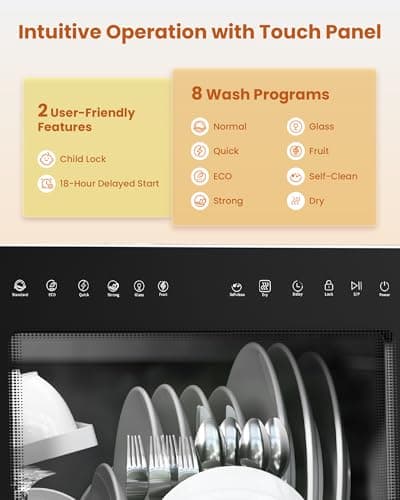 HAVA 2025 Upgraded Countertop Dishwasher with Water Softener