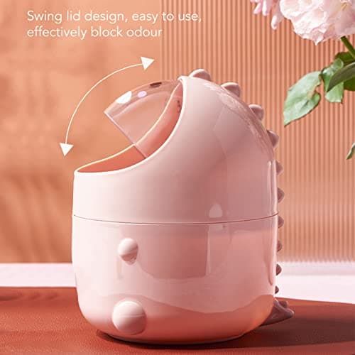 Zerodis Mini Baby Dinosaur Trash Can, Large Mouth & Detachable Design (Office, Desk)