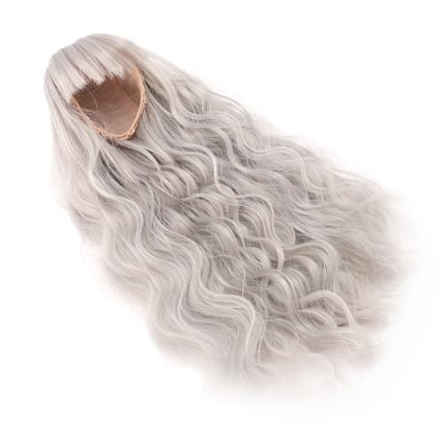 Zerodis Silver Doll Wig, Long Deep Curly Hair for Doll Making Supplies