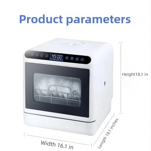 Portable Fully Automatic Tabletop Dishwasher with 4 Washing Modes and Drying Function