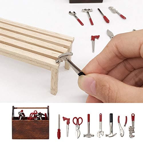 1:12 Miniature Wooden Toolbox: Dollhouse Model Accessory