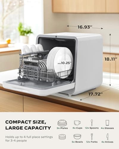 Silonn Portable Mini Dishwasher with 5L Tank for Apartments/RVs