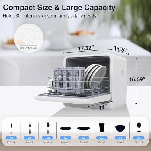 Portable Countertop Dishwasher for Apartments and Dorms