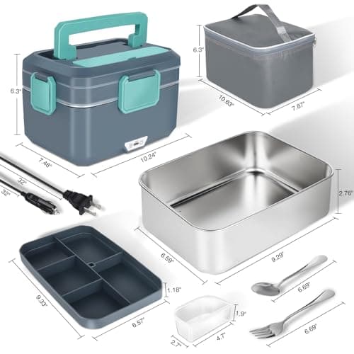 Large Electric Lunch Box Heater 90W (12V/24V/110V) for Adults