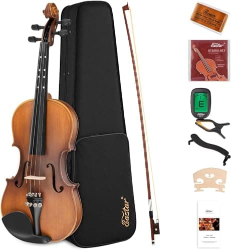 Eastar 3/4 Violin Kit for Beginners with Case, Rosin, Shoulder Rest, Bow, and Strings — 3/4 Matte