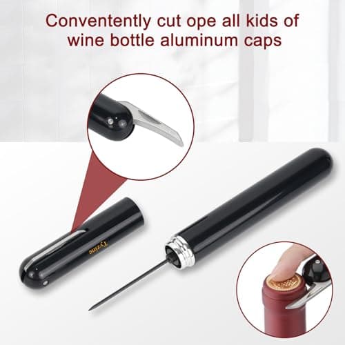 Wine Air Pressure Pump Bottle Opener with Foil Cutter – Efficient and Easy Tool for Wine Lovers (Black)