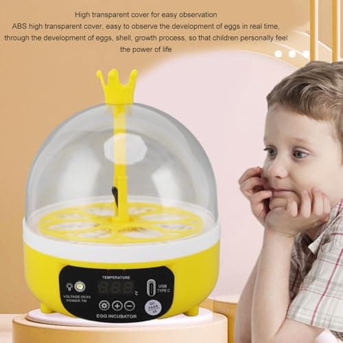 Automatic Egg Incubator for Chickens Ducks Pigeons, Holds 4 Chicken & 4 Quail Eggs