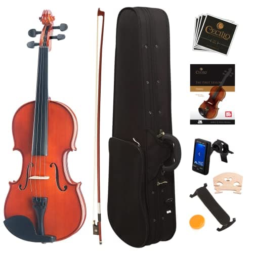 Mendini by Cecilio 1/2 Violin Kit - Fiddle for Kids & Adults — Varnish