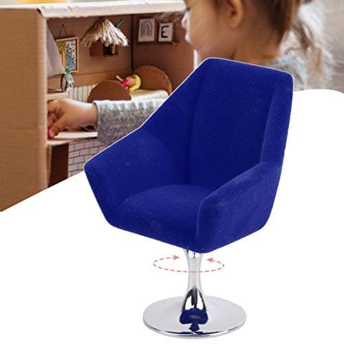 Zerodis Mini Dollhouse Armchair for Kids - 1:12 Scale Blue Sofa Chair