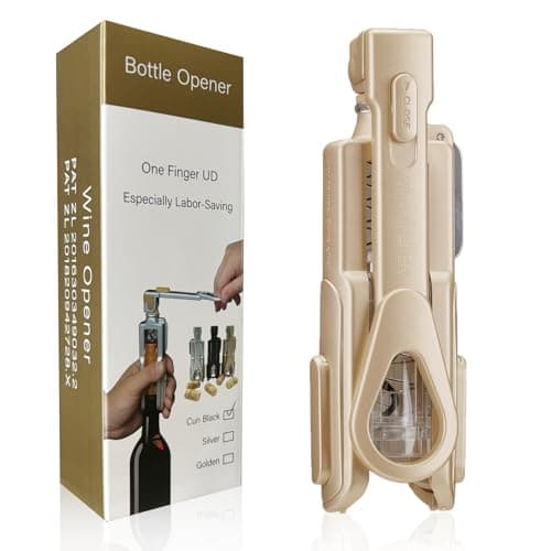 Black Easy-to-Use Wine Opener with Foil Cutter, 6 Inches Light and Compact — Golden