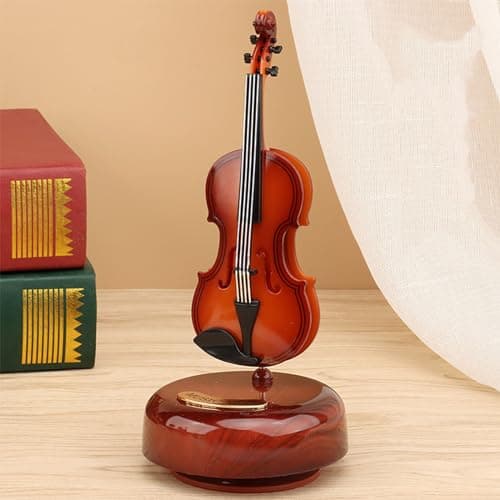 Classical Music Box Mini Violin Home Craft Gift