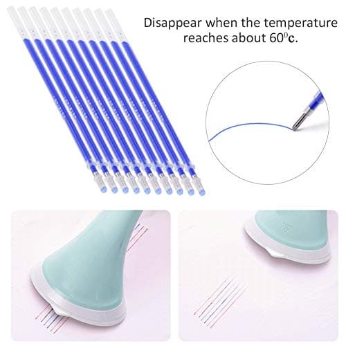 Zerodis 100pcs Blue Heat Erasable Fabric Marking Pens for Quilting and Dressmaking
