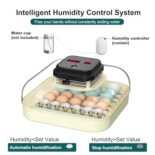35 Egg Incubator with Automatic Turning & Humidity Control for Chickens, Quail, Ducks