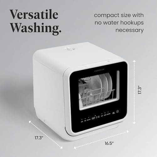 Farberware Portable Countertop Dishwasher - 5-Program, 5-Liter Tank for Home, RV, and More