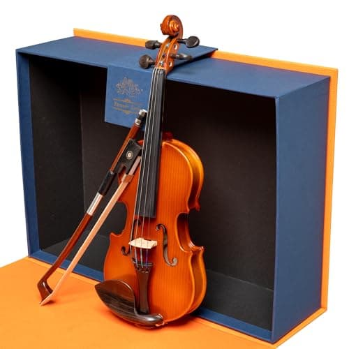 MI&VI VN-301G 1/64 Violin Kit - Christmas Gift Box Set with Bow & Rosin