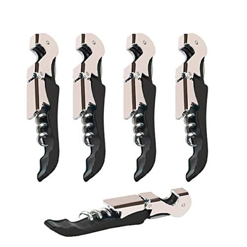 Kit-Home Professional Waiter Corkscrew Wine Openers Set (4 PCS),Upgraded with Heavy Duty Stainless Steel Hinges Wine Key for Restaurant Waiters, Sommelier, Bartenders — Black 4 Packs