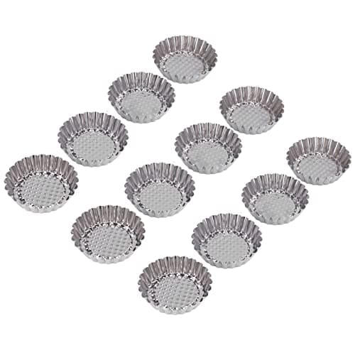 Zerodis 12pcs Non-Stick Mini Tart Pans for Pies Quiche Cheese Cakes