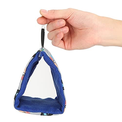 Zerodis Triangular Hammock Bed for Birds Hamsters Guinea Pigs Blue