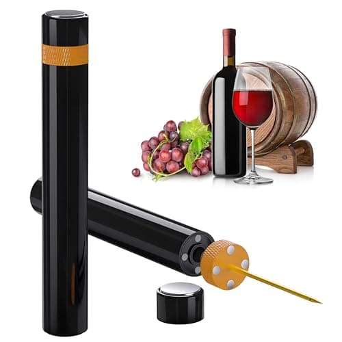 Mini Wine Opener | Travel Portable Pocket Air Pressure Pump Wine Bottle Opener | Assemblable Design Corkscrew 7S Quick Bottle Opening | for Home, Restaurant, Party,Wine Lovers — Golden