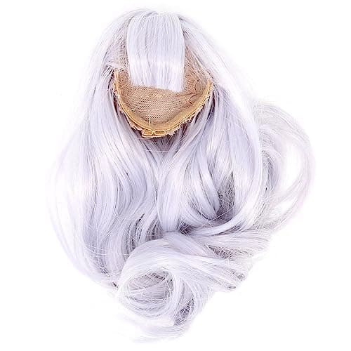 High Temperature Synthetic Blue Long Curly Wig for Dolls (6.1-6.7in Head)