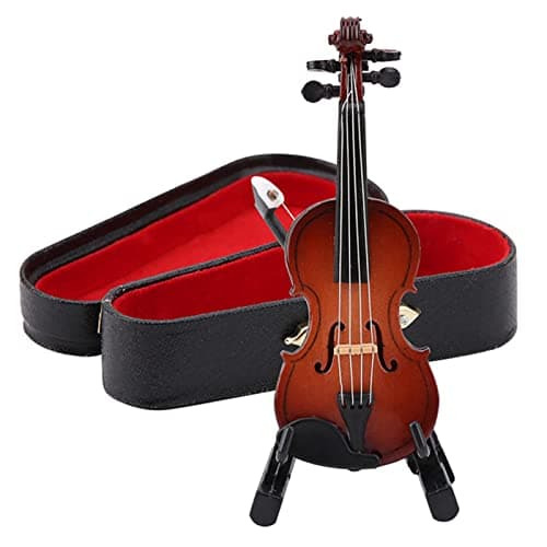 Miniature Violin Model, World's Smallest Violin Stand & Case