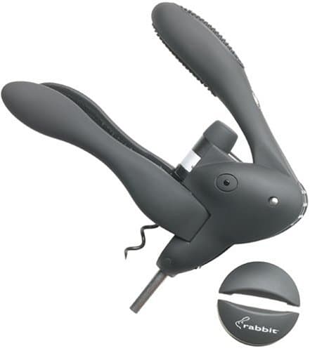 Silver Rabbit Original Lever Corkscrew with Foil Cutter — Black/Silver