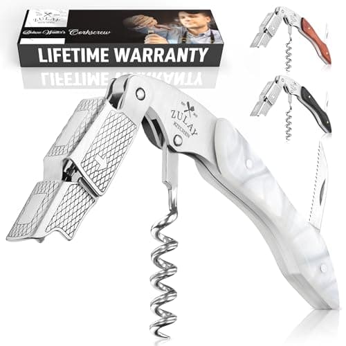 Zulay Premium 420 Stainless Steel & Rosewood Wine Opener with Foil Cutter — Resin
