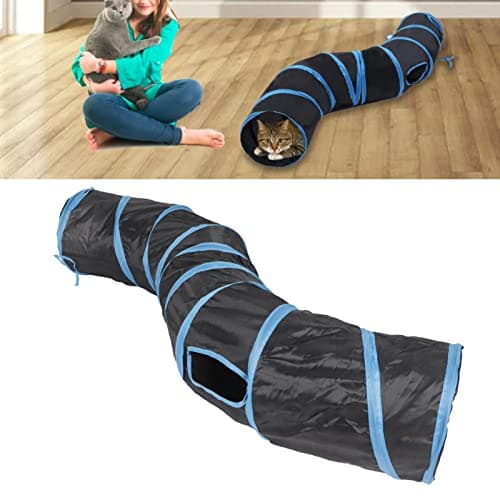 Zerodis Cat Tunnel, Tear Collapsible Play Tube with 4 Openings