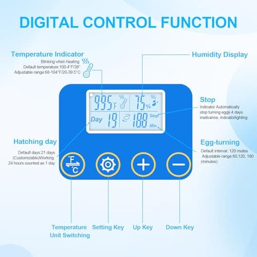 18 Egg Incubators with Automatic Turning & Temperature Control