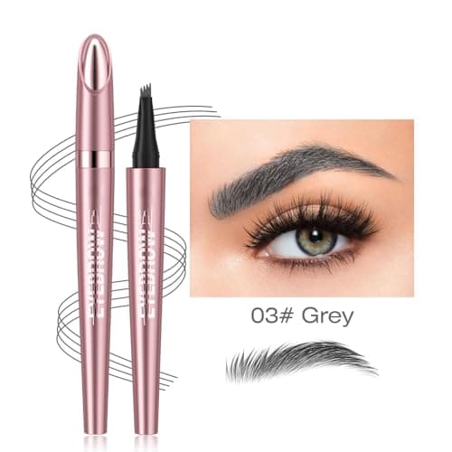 3D Microblading Eyebrow Pencil, 2#Dark Brown, Long-Lasting, Waterproof — Gray