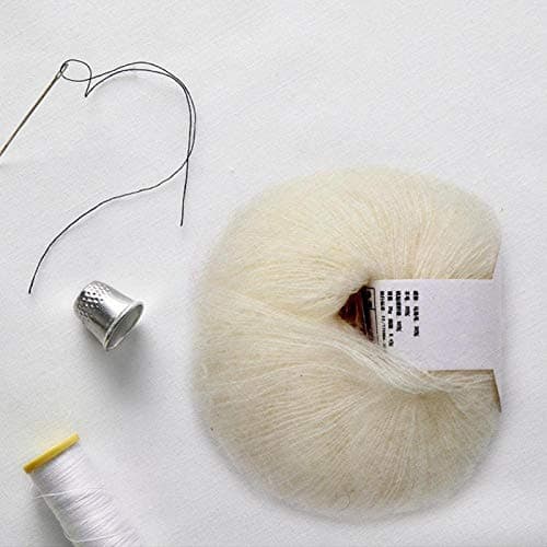 Popular White Mohair Angora Wool Yarn for DIY Crochet Weave