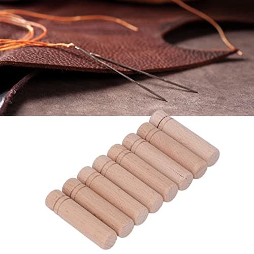 Zerodis 8-Piece Portable Wooden Needle Case for Household Sewing Needles