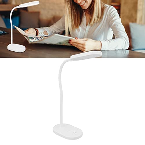 Adjustable Neck LED Desk Lamp for Bedroom with USB Touch Control 5000K White Light