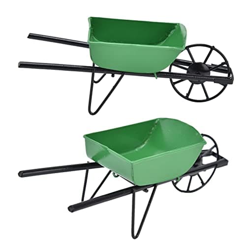 Zerodis Garden Cart, Mini 1:12 Dollhouse Miniature Wheelbarrow for Boys and Girls