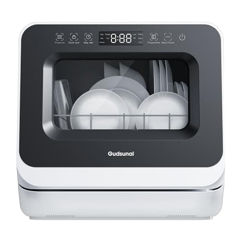 7L Portable Countertop Dishwasher for RV & Small Spaces, Hybrid Drying, 192℉ Hygiene, Black