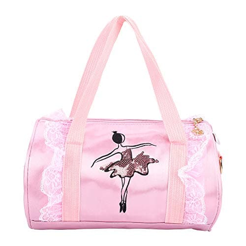 Ballet Princess Dance Bag for Girls with Lace - Crossbody Handbag — Pink Short Gauze