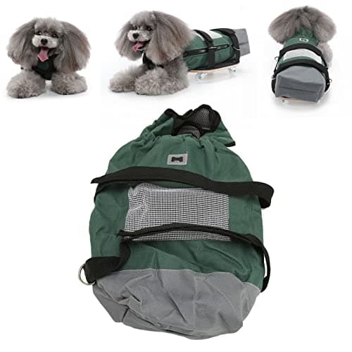 Breathable Safe Disability Drag Bag for Paralyzed Dogs Rear Legs (M, 4-6kg)