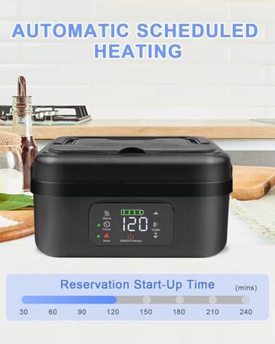 Portable Battery-Powered Heated Lunch Box for Adults, 4.2 Cups Leak-Proof Container