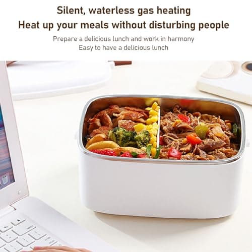 Zerodis Portable Electric Lunch Box Heater for Work – 1.8L Stainless Steel Food Warmer 2 in 1 for Adults, Ideal for Cars