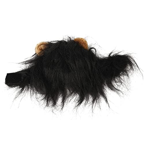 Black Hooded Fluffy Ears Pet Toy for Cosplay Cat Mane Wig