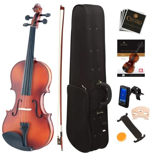 Mendini by Cecilio 1/2 Violin Kit - Fiddle for Kids & Adults